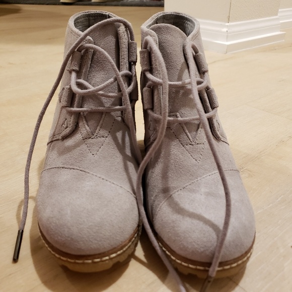 Toms Lace up wedge booties shoes - Picture 1 of 8